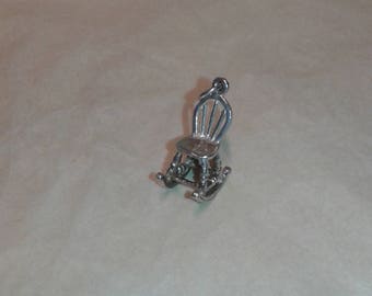 Solid sterling silver rocking chair bracelet charm , Victorian / Edwardian themed jewellery jewelry