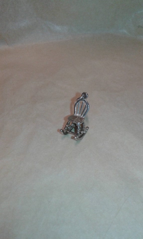 Solid sterling silver rocking chair bracelet char… - image 1