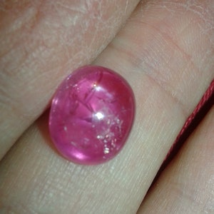6,88 ct naturlig, endast utvunnen vid låg värme, oval cabochon, rubin, rosa safir, lös ädelsten, anpassad smyckestillverkning, monteringsring, dödsbohänge bild 2