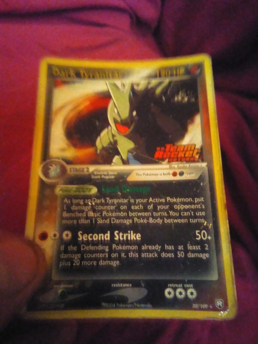 dark tyranitar pokemon card Neo Destiny PSA 6 OV Games LLC Rare Card Type Dark Tyranitar (EX Team Rocket