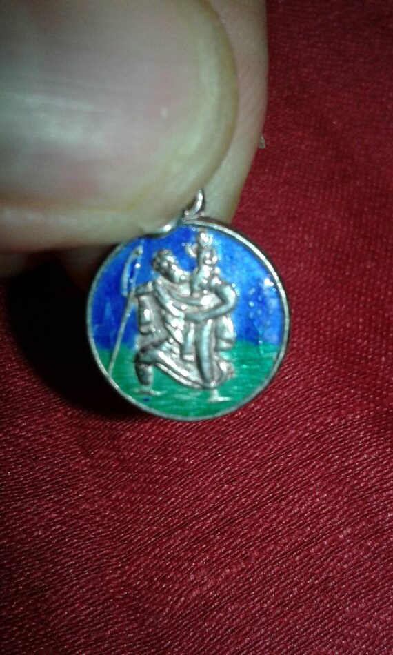 Solid sterling silver and cold enamel bracelet ch… - image 4