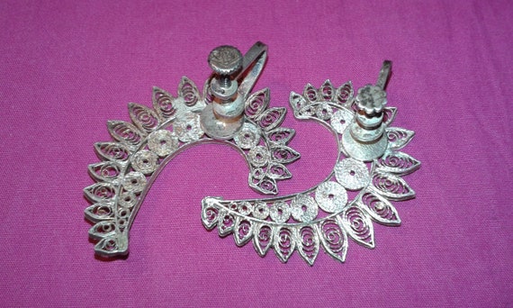 Solid sterling silver earrings Indian handmade tr… - image 4