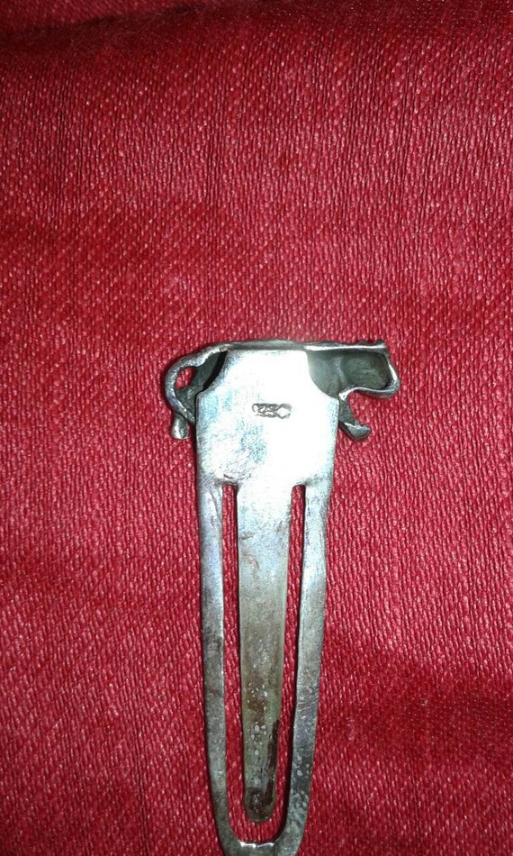 Solid sterling silver 925 marked book mark with c… - image 4
