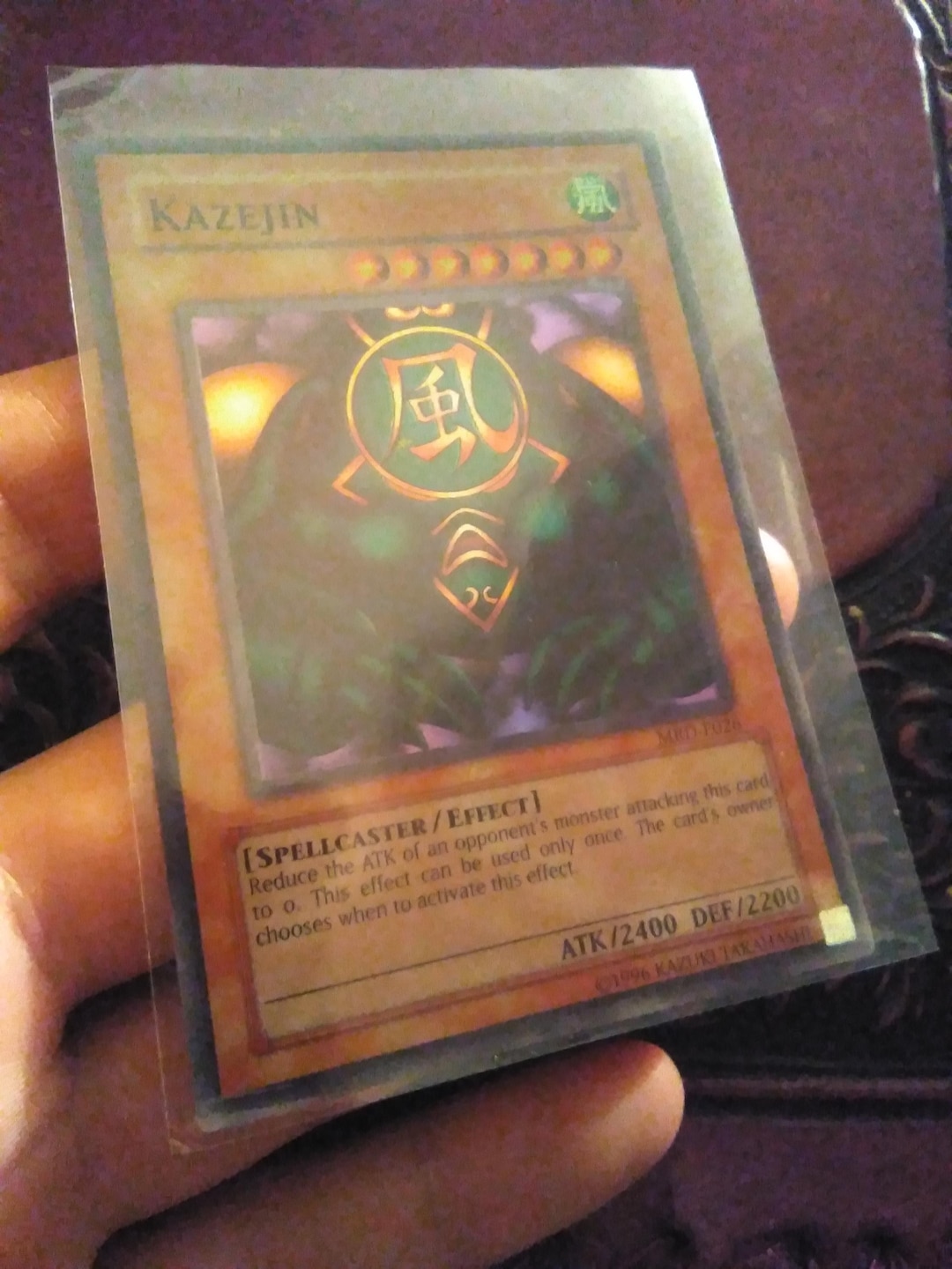 yugioh card kazejin Yu-Gi-Oh! - (YuGiOh TCG Card) 2002 Yu-Gi-Oh! Metal Raiders - Booster Pack [Base] You can target the attacking monster Kazejin - MRD-E026 - Shiny