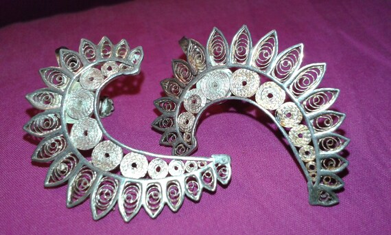 Solid sterling silver earrings Indian handmade tr… - image 2