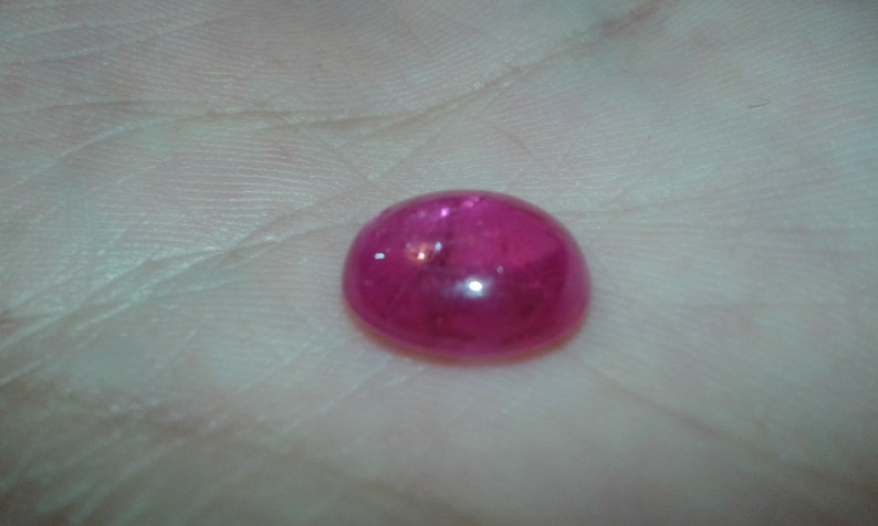 6,88 ct naturlig, endast utvunnen vid låg värme, oval cabochon, rubin, rosa safir, lös ädelsten, anpassad smyckestillverkning, monteringsring, dödsbohänge bild 6