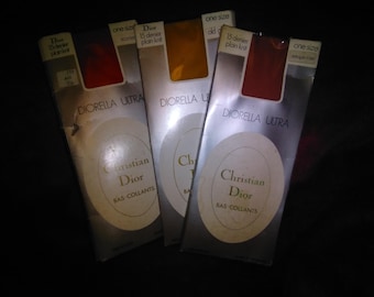 Meia-calça de malha lisa transparente Christian Dior - Diorella Ultra 15 Denier com reforço de diamante - Prelovedbargains Treasurentreats
