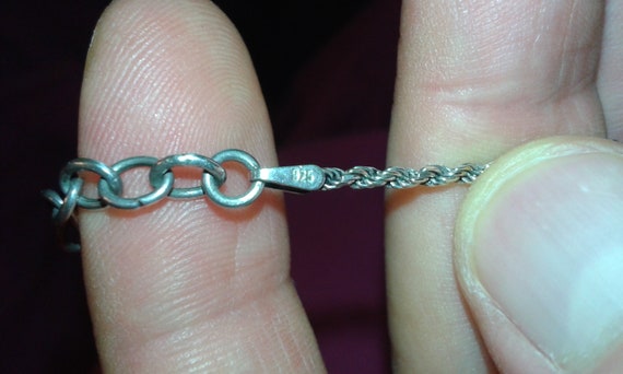 Solid sterling silver Metallic irridescent blue a… - image 8