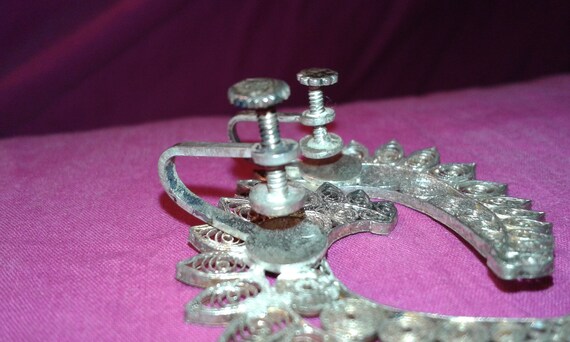 Solid sterling silver earrings Indian handmade tr… - image 7