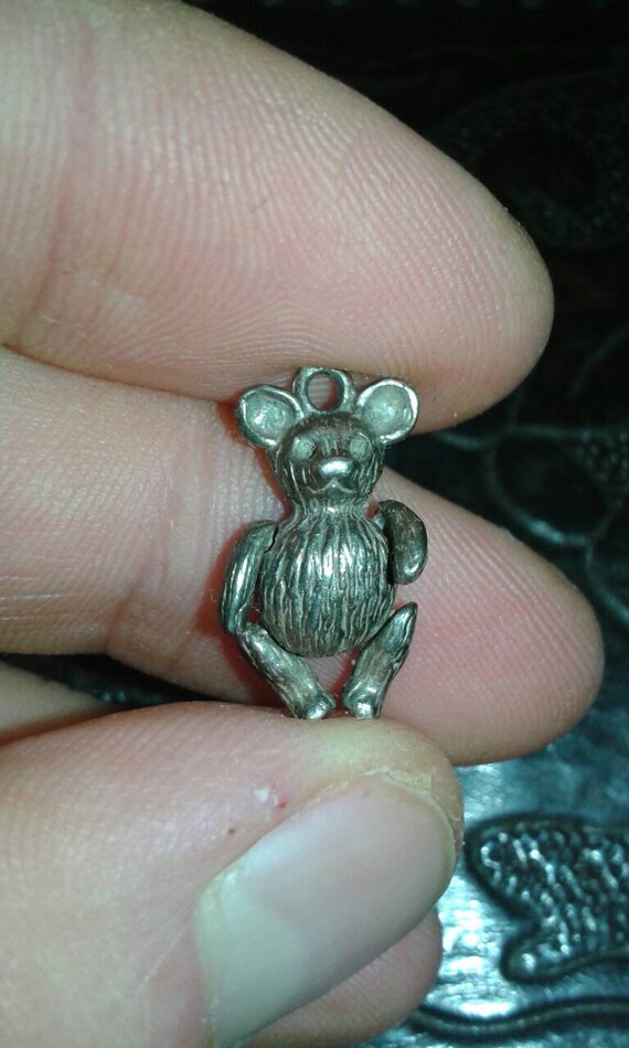 Moving solid silver teddy bear articulating 925 s… - image 3