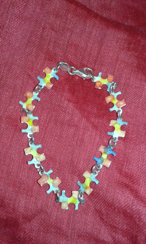 Solid sterling silver handpainted multicolour wat… - image 8