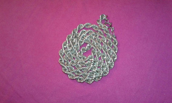 Solid sterling silver barley twist heavy chain mu… - image 2