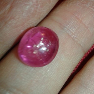 6,88 ct naturlig, endast utvunnen vid låg värme, oval cabochon, rubin, rosa safir, lös ädelsten, anpassad smyckestillverkning, monteringsring, dödsbohänge bild 3