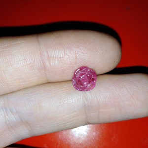 Rose flower ruby carving untreated unheated natural ruby carved as a flower on a rose bush - VS - SI clarity gemstone - Prelovedbargains