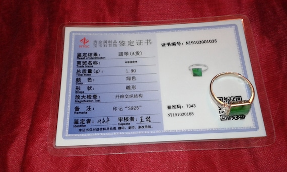 Untreated Jadeite solid sterling silver butterfly… - image 2