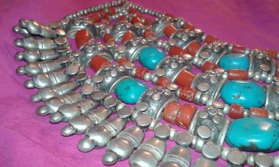 Tibetan untreated turquoise , untreated coral sol… - image 1