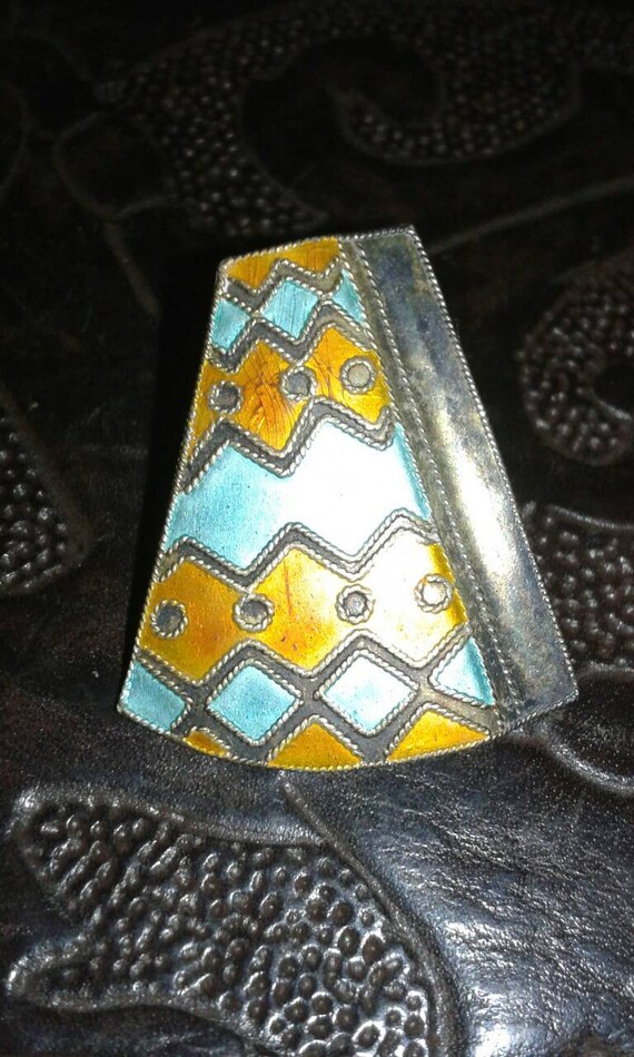 Hand enamelled solid sterling silver with gold gi… - image 9