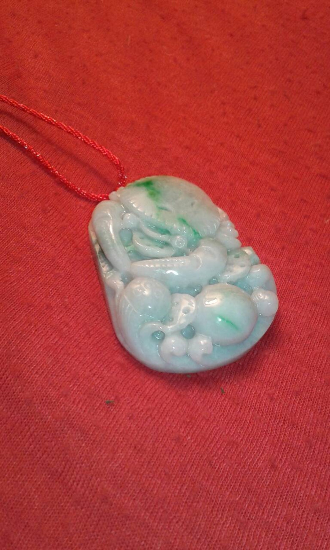 美しい翡翠彫刻蟹如意金運お守り宝石東洋美術 - Etsy 日本