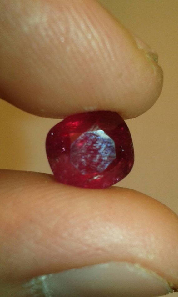 5ct untreated unheated Earth mined natural loose cushion cut ruby stone for ring pendant male female jewellery crimson salmon pink gem