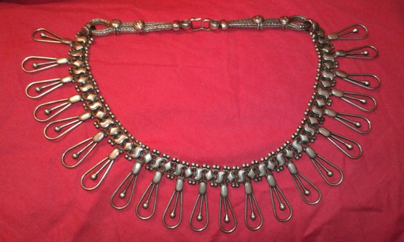 Solid sterling silver Indian handmade choker neck… - image 1