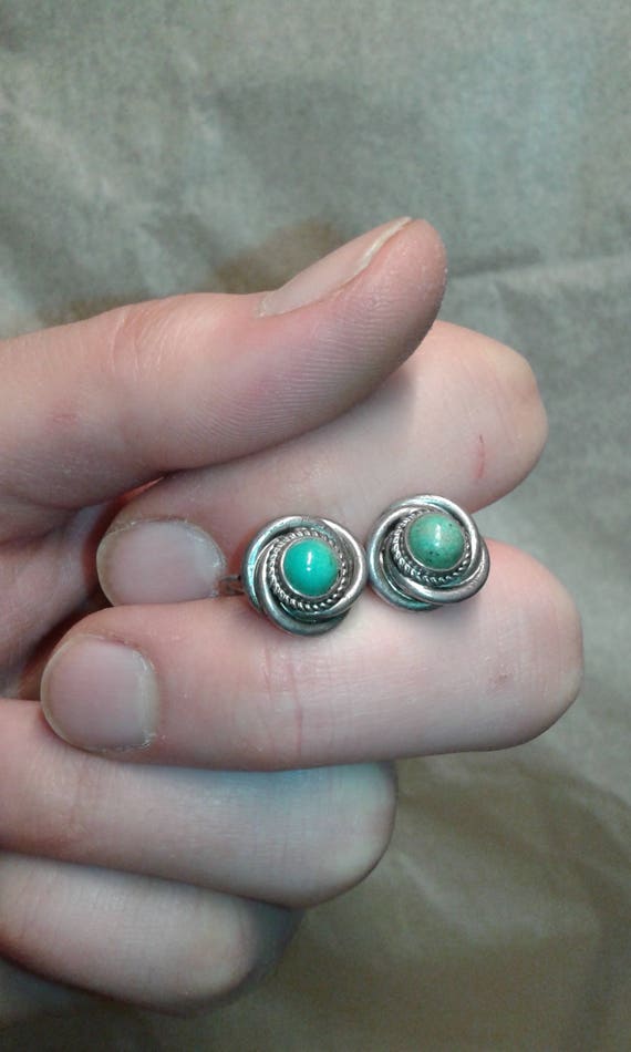 Solid sterling silver and untreated cabochon turq… - image 4