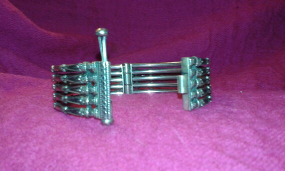 Hindustani solid sterling silver hinged opening b… - image 4