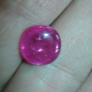 6,88 ct naturlig, endast utvunnen vid låg värme, oval cabochon, rubin, rosa safir, lös ädelsten, anpassad smyckestillverkning, monteringsring, dödsbohänge bild 9