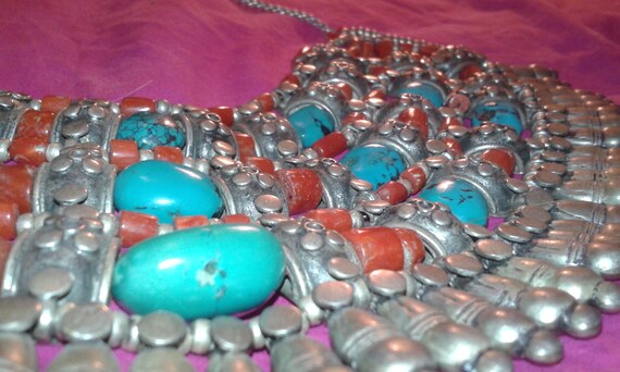 Tibetan untreated turquoise , untreated coral sol… - image 5