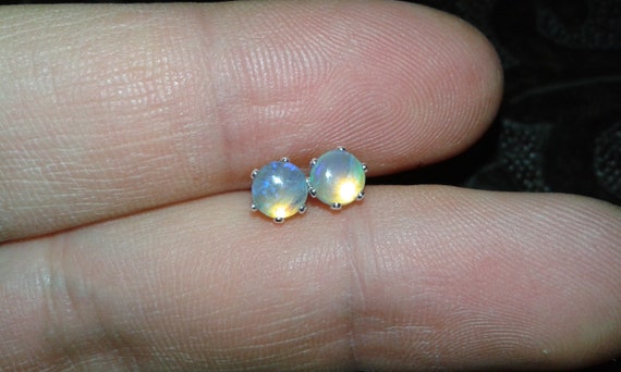 5mm Untreated Australian black opal matching cabo… - image 5