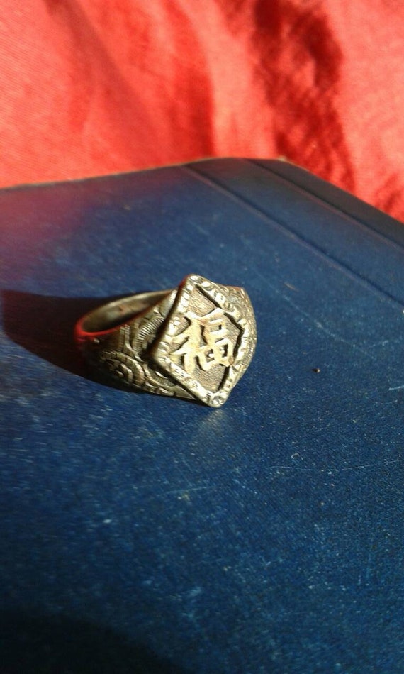 Solid sterling silver antique Blessing luck "Fu" … - image 3