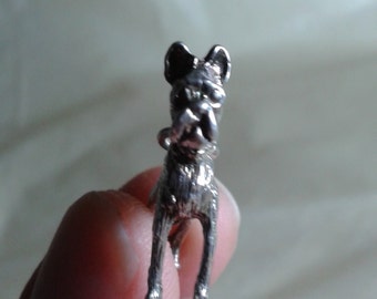 Solid sterling silver boxer dog or schnauzer bracelet charm
