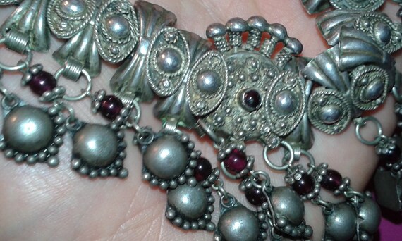 Rajasthani solid sterling silver garnet womens ta… - image 9