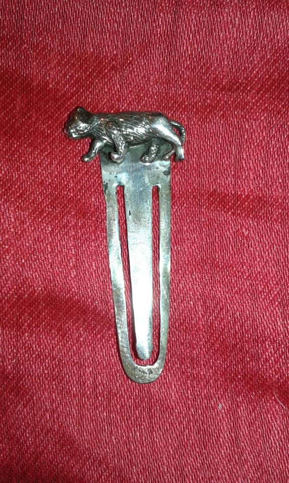 Solid sterling silver 925 marked book mark with c… - image 2