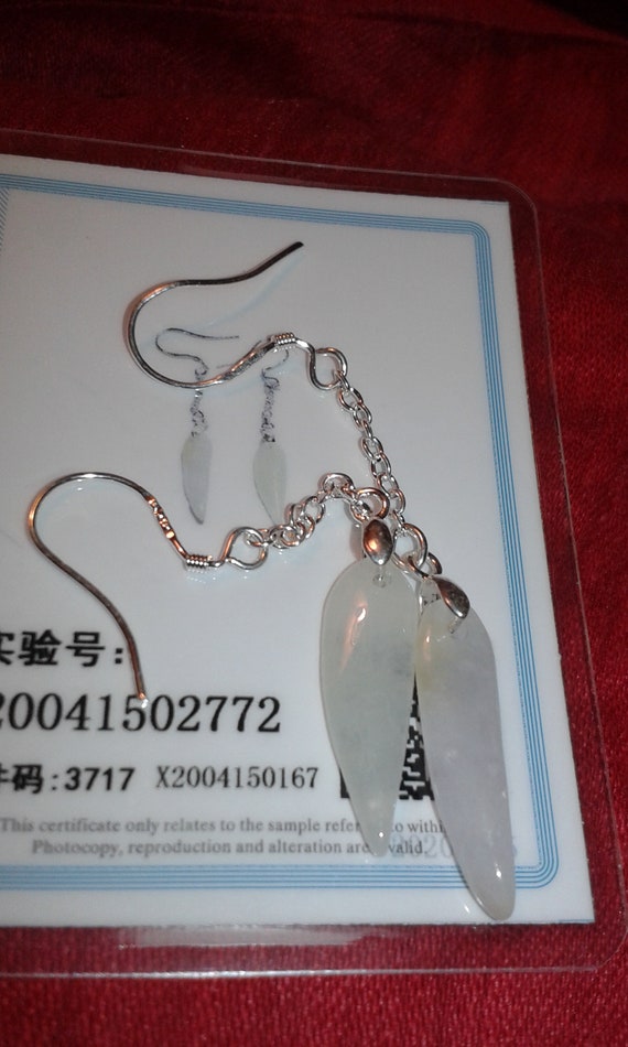 Jadeite A Jade chilli pepper solid sterling silve… - image 4
