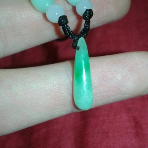Untreated Jadeite A Jade unisex Earth mined natural organic gemstone pendant water drop shape cabochon male female boutique jewellery