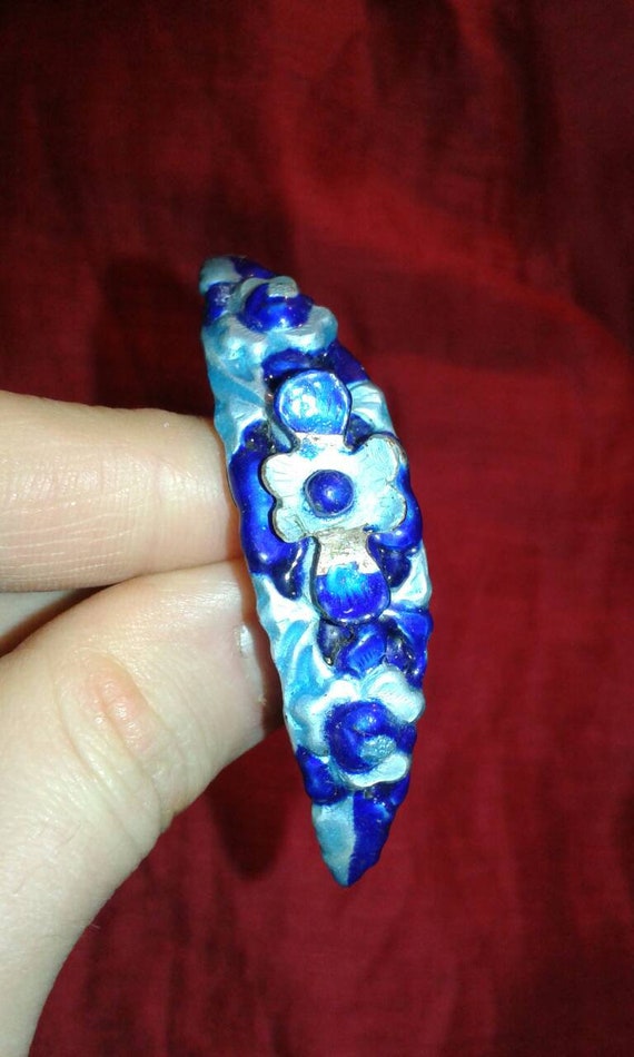 Hand applied enamel solid silver Antique Chinese … - image 9