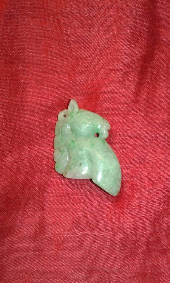 Horse head Celtic Norse themed jewellery Jadeite … - image 4
