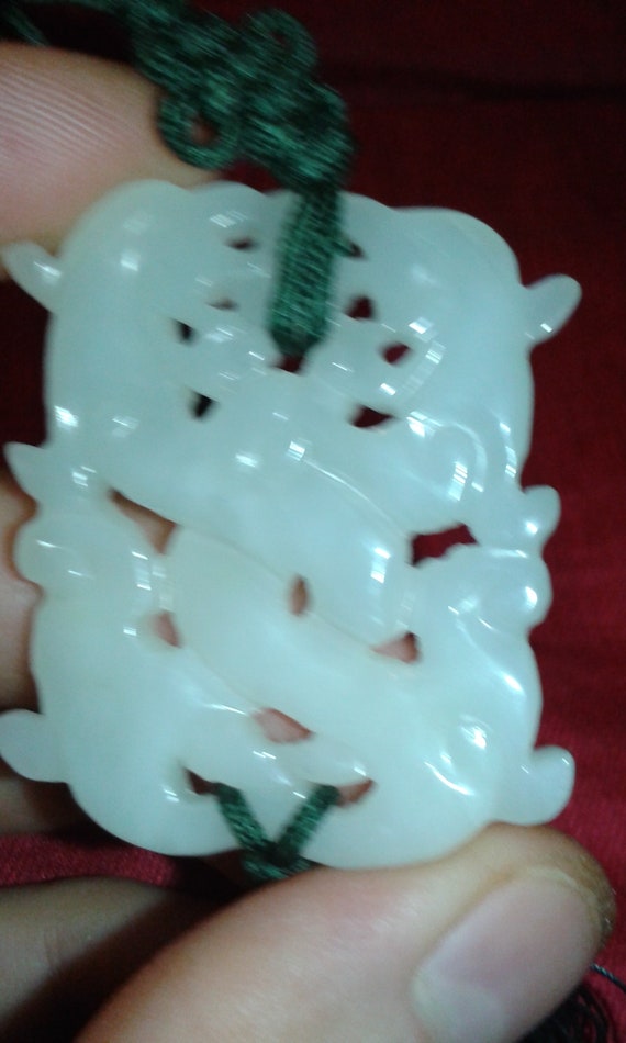 HeTian Mutton Fat white colour Nephrite Jade pend… - image 9