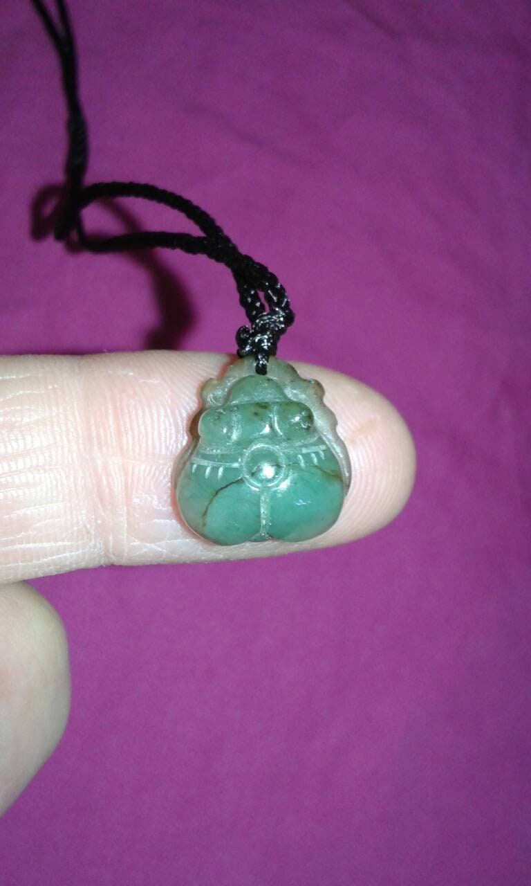 Collier Pendentif Scarabée Résine Jade Vert Perle Culture Doré Réglable - Modèle QD3
