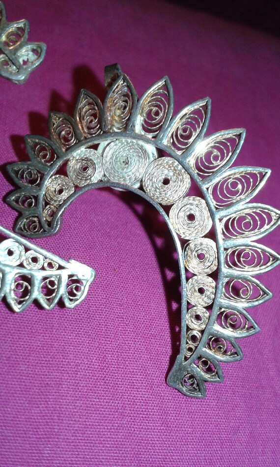 Solid sterling silver earrings Indian handmade tr… - image 5