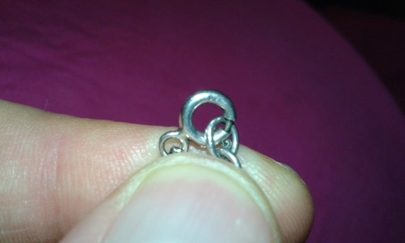 Solid sterling silver Metallic irridescent blue a… - image 9