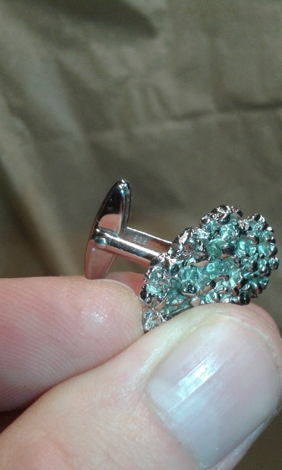 Solid sterling silver handmade druzy effect mens … - image 4