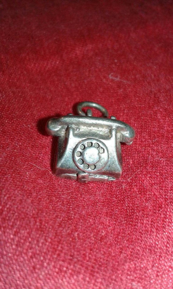かわいい！ Silver Sterling Solid Nuvo Designer Charm Bracelet Telephone その他