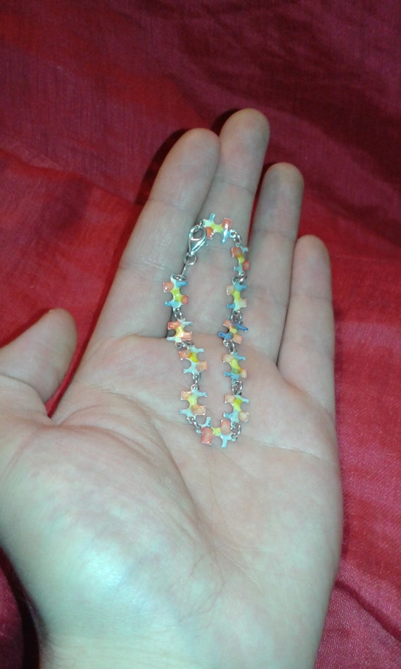 Solid sterling silver handpainted multicolour wat… - image 9