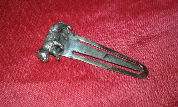 Solid sterling silver 925 marked book mark with c… - image 6