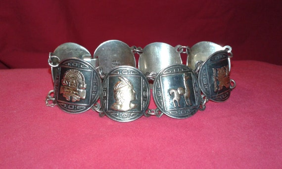 Peruvian 18k solid yellow gold and solid sterling… - image 1