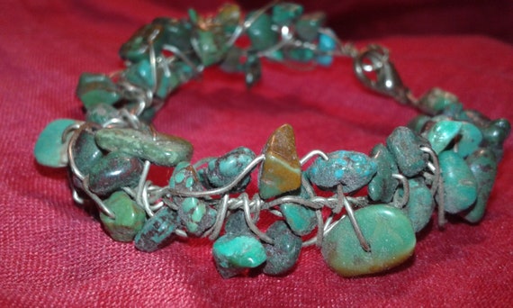 Solid sterling silver wire and untreated natural … - image 2