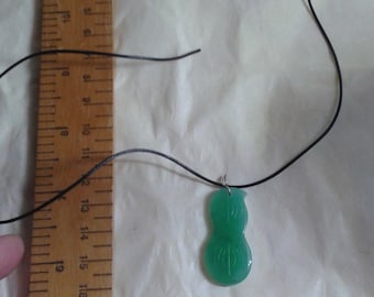 Jade pendant, sterling sivler clasp, choose the length of leather cord, fun minimalist jewellery
