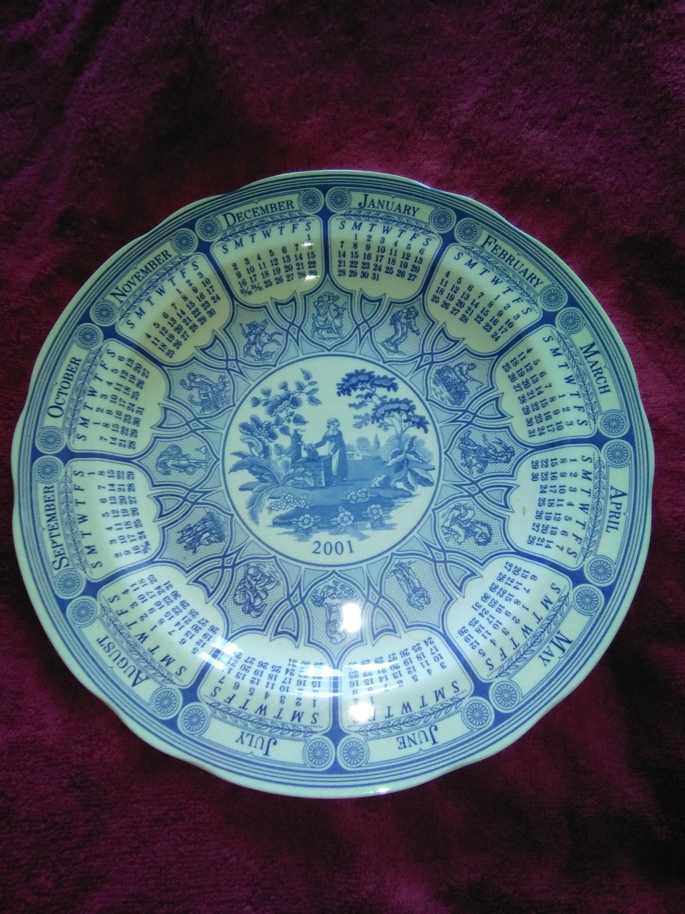 Spode 2001 Blue Room Calendar Collection - Girl at Well