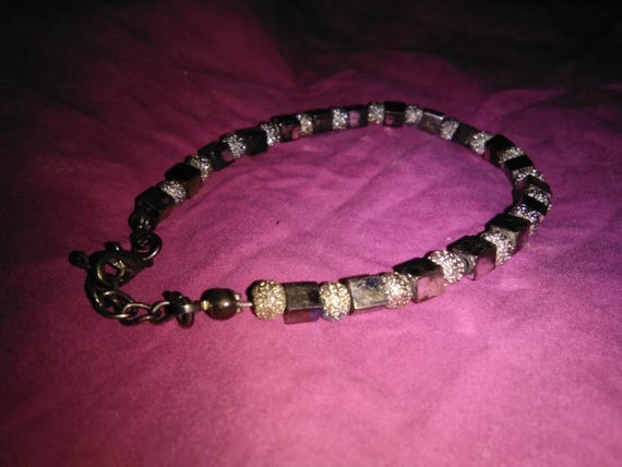 Solid sterling silver modernist styled bracelet -… - image 1